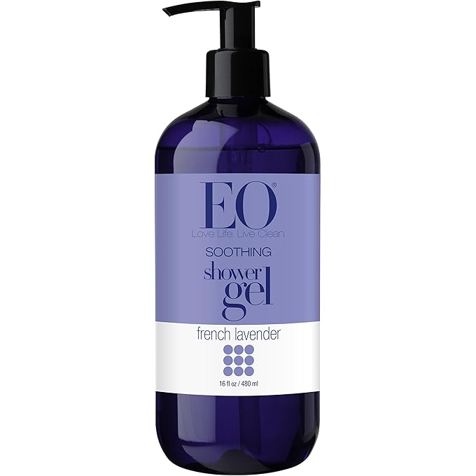 جل الاستحمام EO، اللافندر الفرنسي، زجاجات 16 أونصة (عبوة من 2)